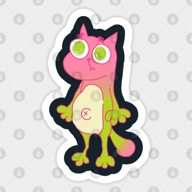 Big Hand Cat Minimalistic Sticker by aniwear